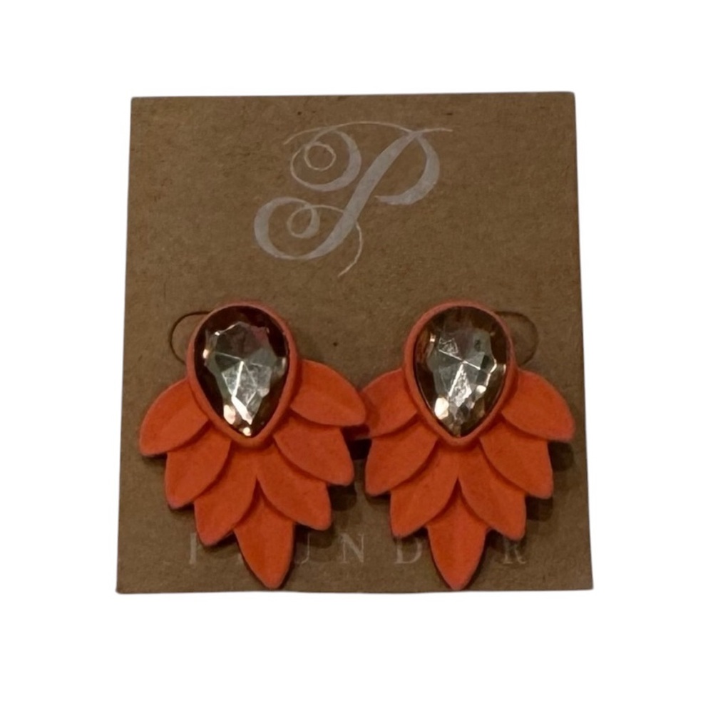 Plunder Orange Leaf Earrings